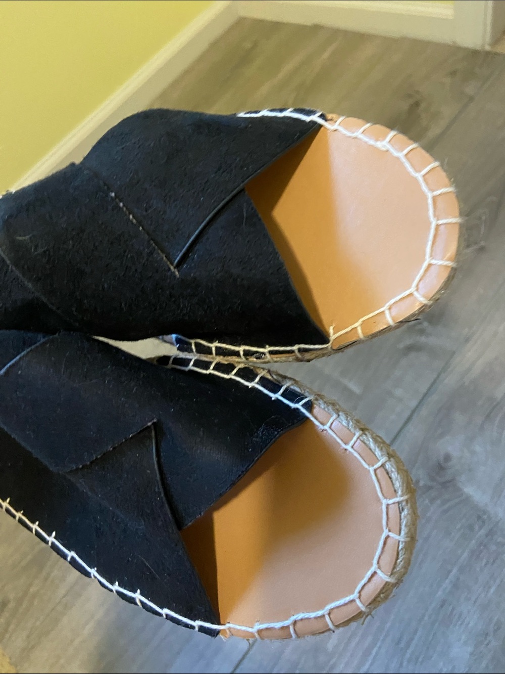 Qupid Black Slip-On Crisscross Espadrille Sandals - Picture 4 of 5
